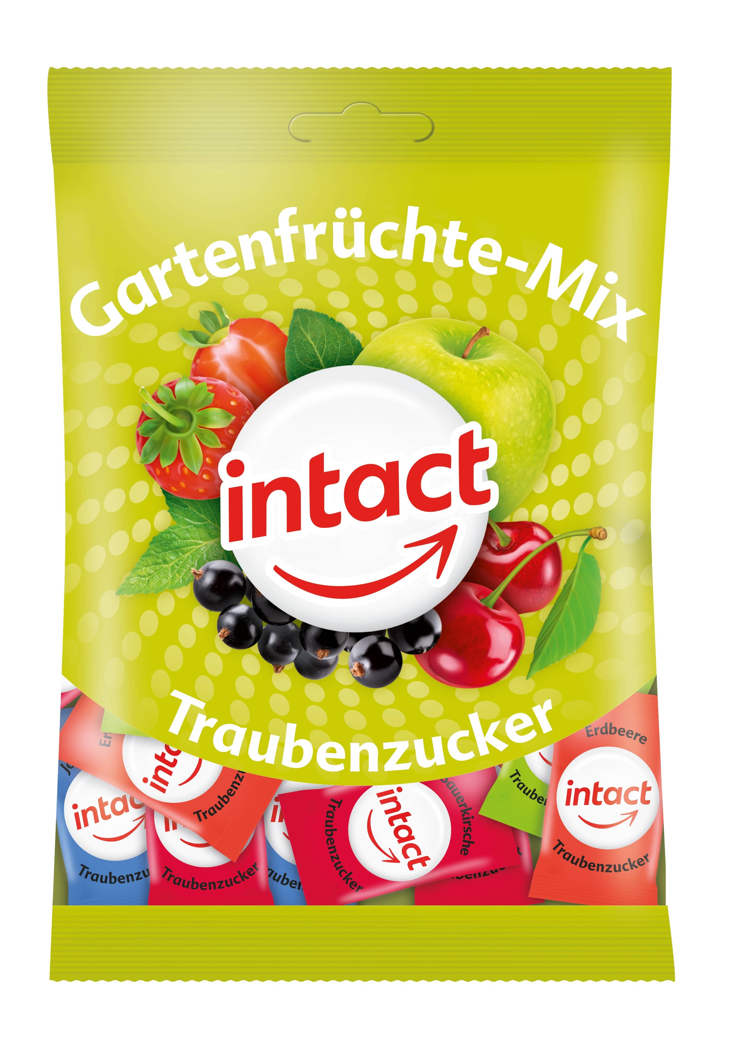 intact Traubenzucker  Gartenfrüchte-Mix  100 g Bonbons