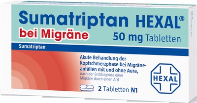 Sumatriptan HEXAL bei Migräne 2 St Tabletten