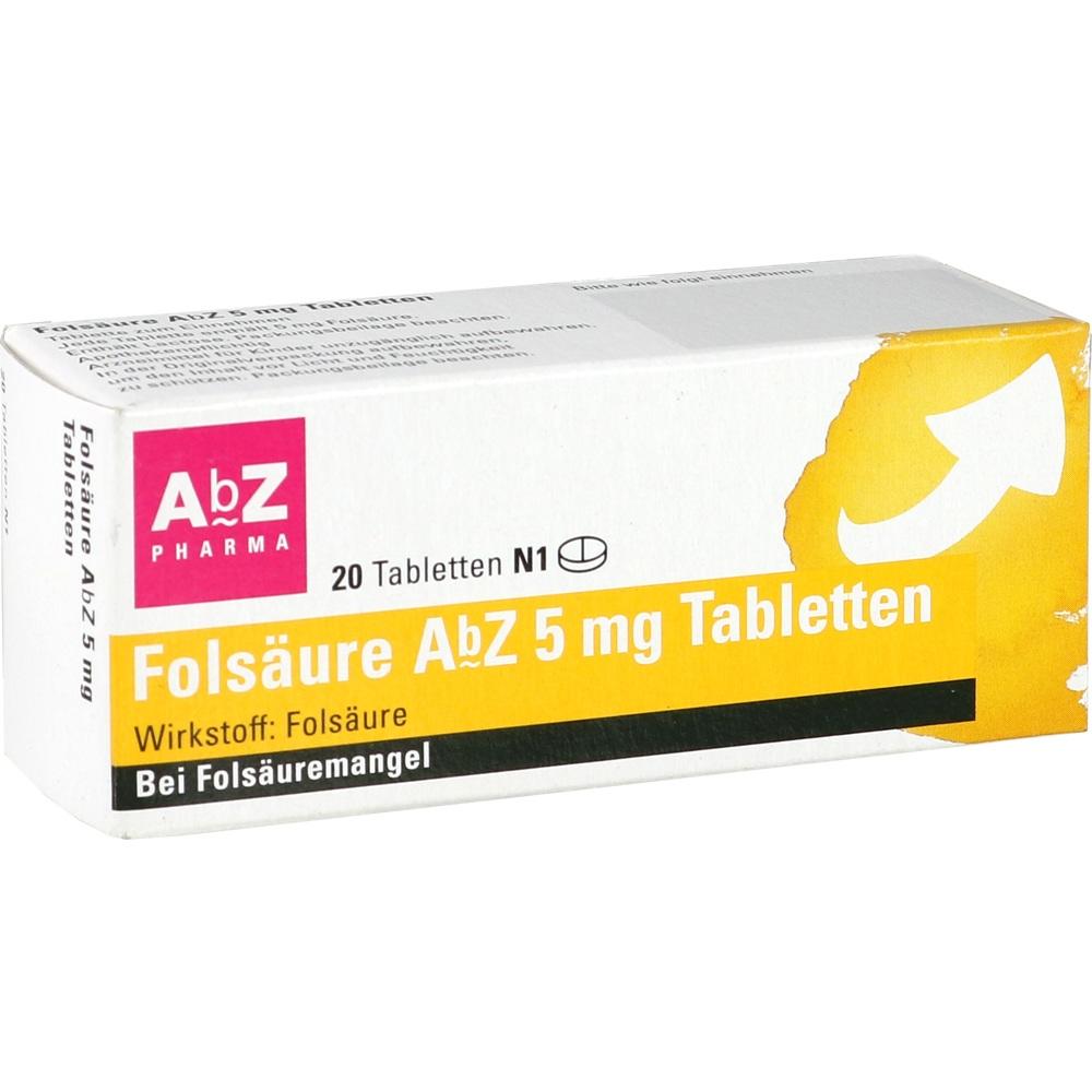 FOLSÄURE ABZ 5 mg  20 St Tabletten