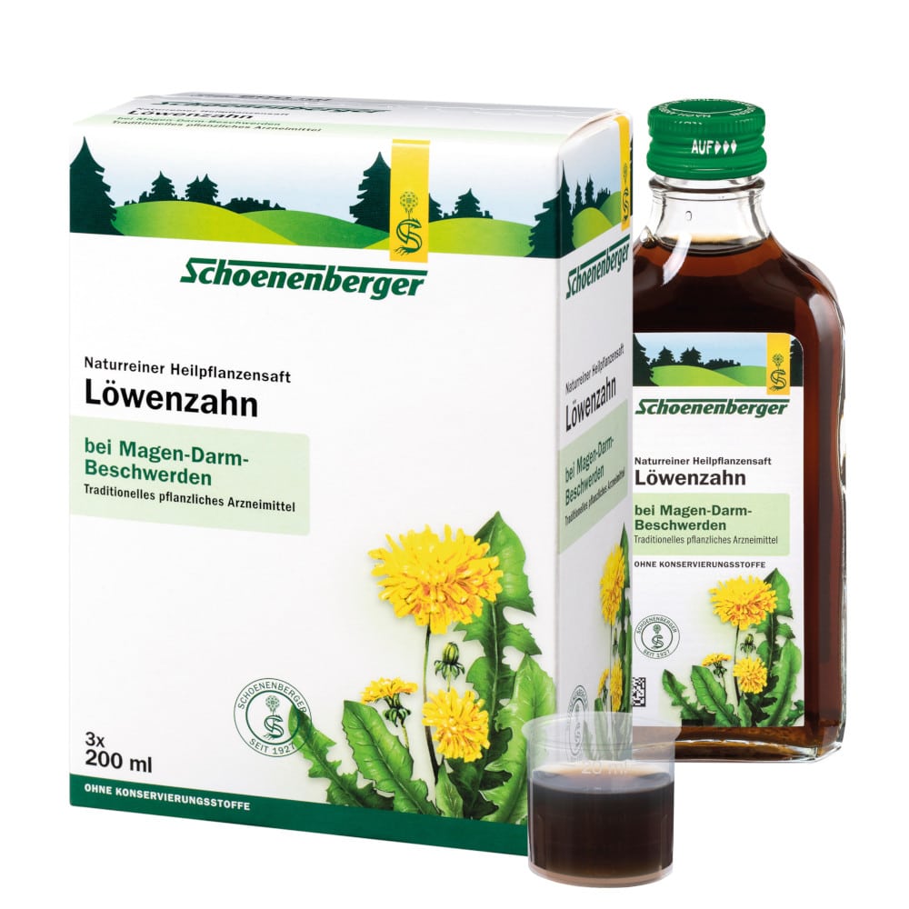 Schoenenberger Löwenzahn Naturreiner Heilpflanzensaft 3X200 ml Saft