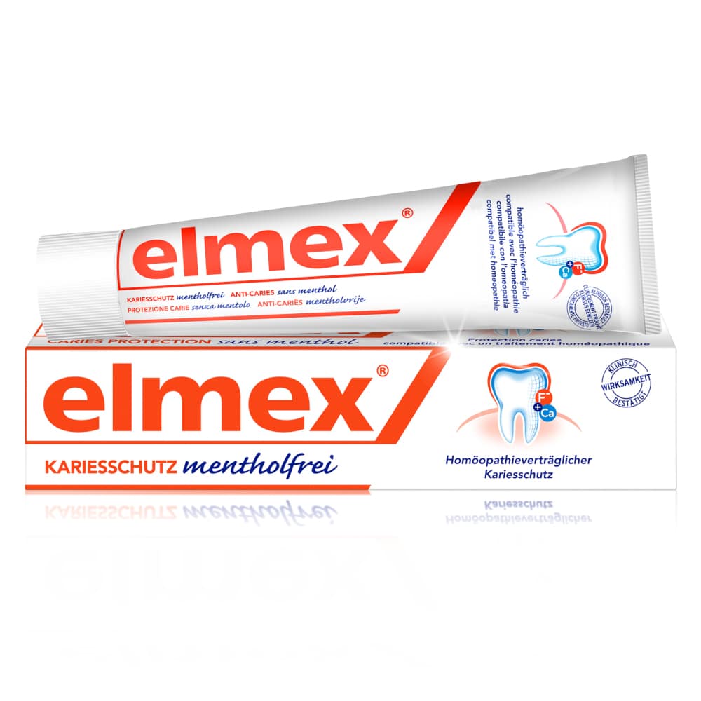 elmex KARIESSCHUTZ mentholfrei Zahnpasta ohne ätherische Öle 75 ml Zahnpasta