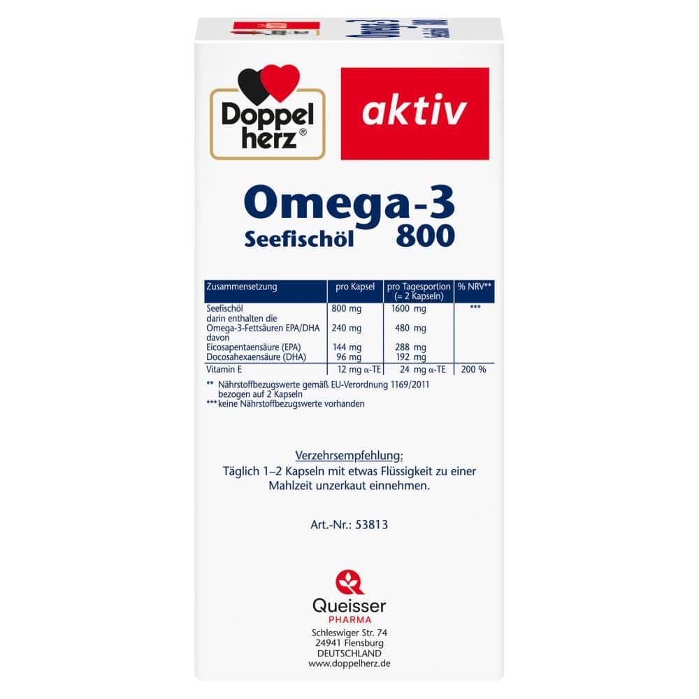 Doppelherz aktiv Omega-3 800 Seefischöl 120 St Kapseln