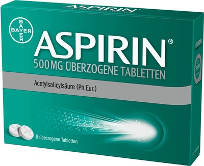 ASPIRIN 500MG  8 St Überzogene Tabletten