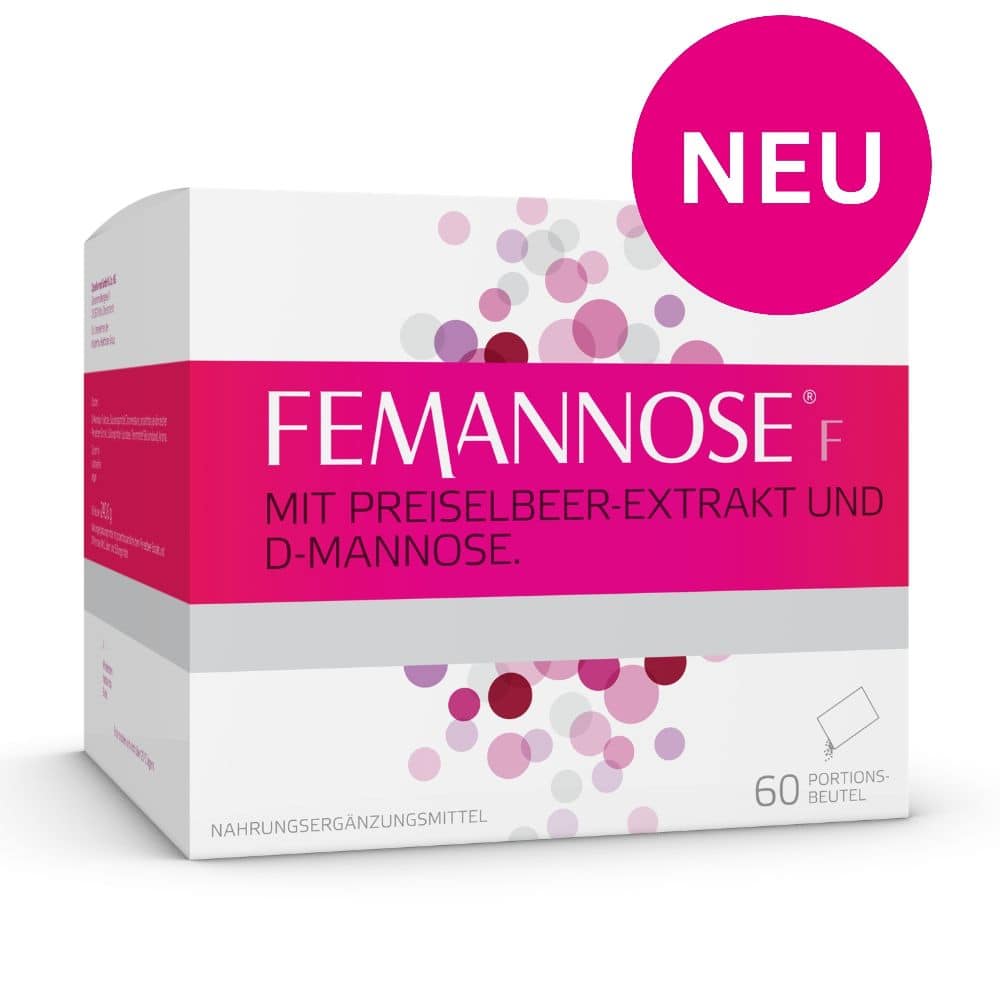 FEMMANOSE F – Trinkgranulat mit je 2000 mg D-Mannose Pulver und 100 mg Preiselbeer-Extrakt 60 St Granulat