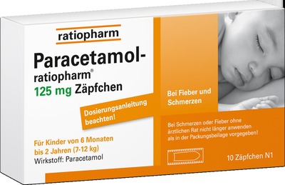 Paracetamol-ratiopharm 125mg 10 St Säuglings-Suppositorien