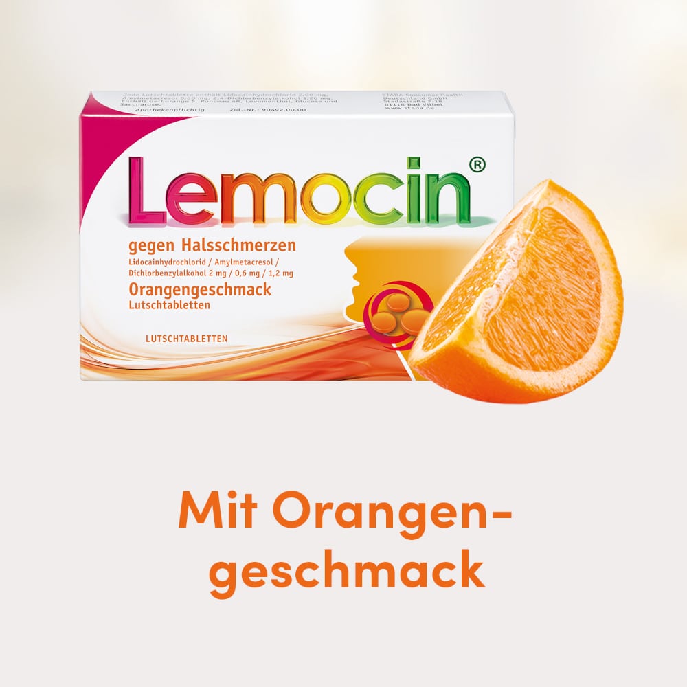 Lemocin gegen Halsschmerzen Orange 24 St Lutschtabletten