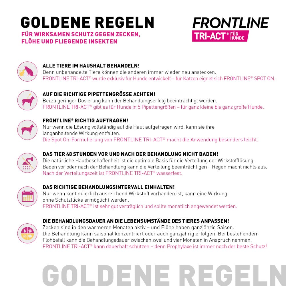 FRONTLINE TRI-ACT gegen Zecken, Flöhe und fliegende Insekten für Hunde XS (2-5 kg)  3 St Lösung