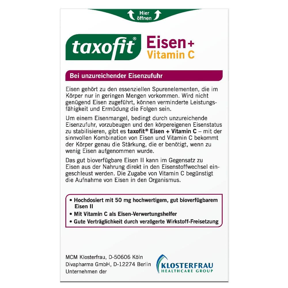 taxofit Eisen + Vitamin C 40 St Kapseln