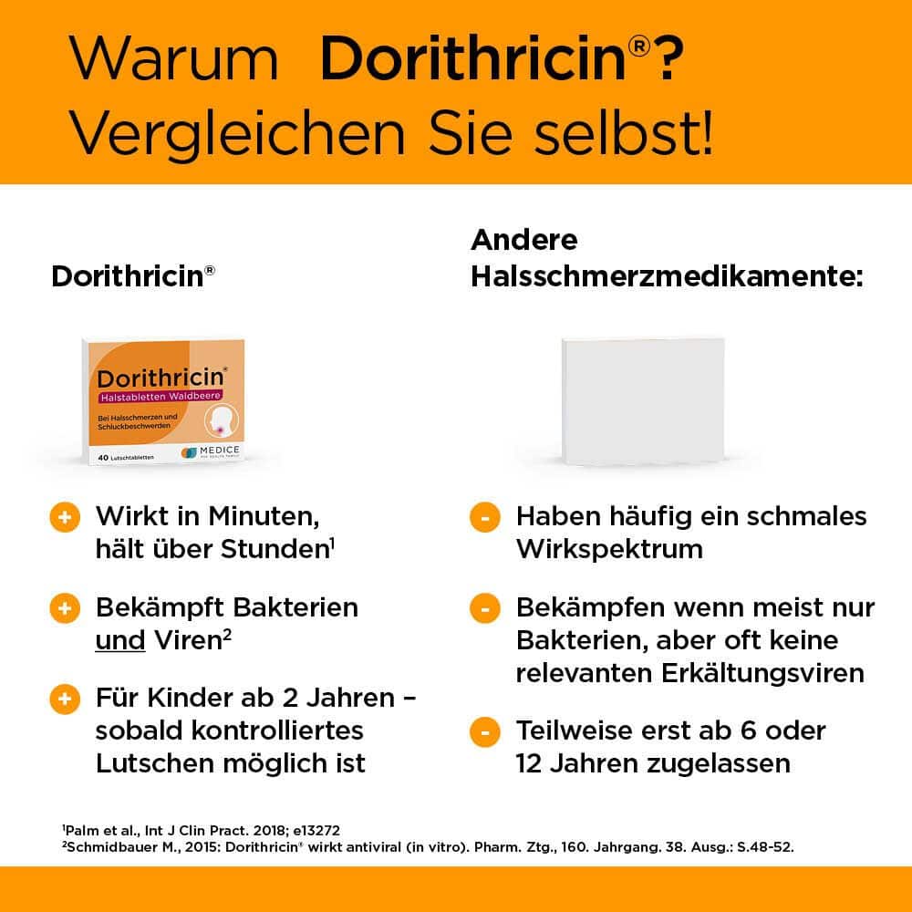 Dorithricin Waldbeere Lutschtabletten bei Halsschmerzen  40 St Lutschtabletten