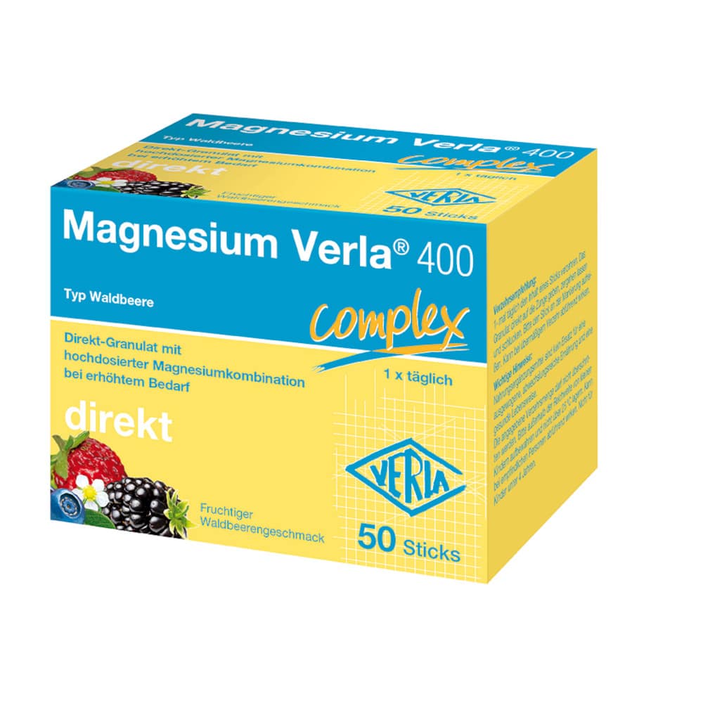 Magnesium Verla 400 complex Waldbeere 50 St Granulat
