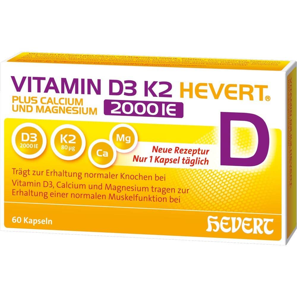 Vitamin D3 K2 HEVERT 2000 I.E. 60 St Kapseln