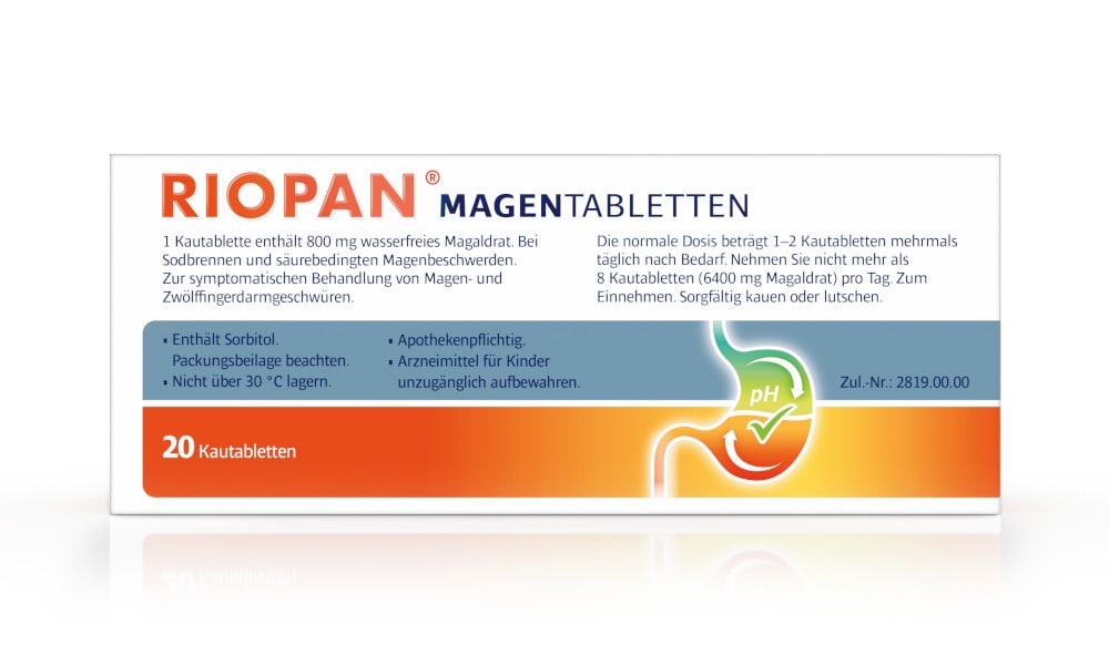 RIOPAN MAGENTABLETTEN - Bei Sodbrennen 20 St Kautabletten