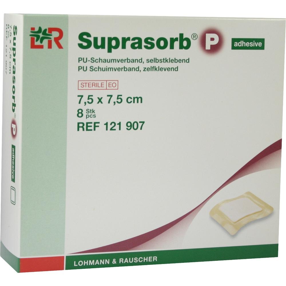 SUPRASORB P PU-Schaumv.7,5x7,5 cm selbstklebend 8 St Verband