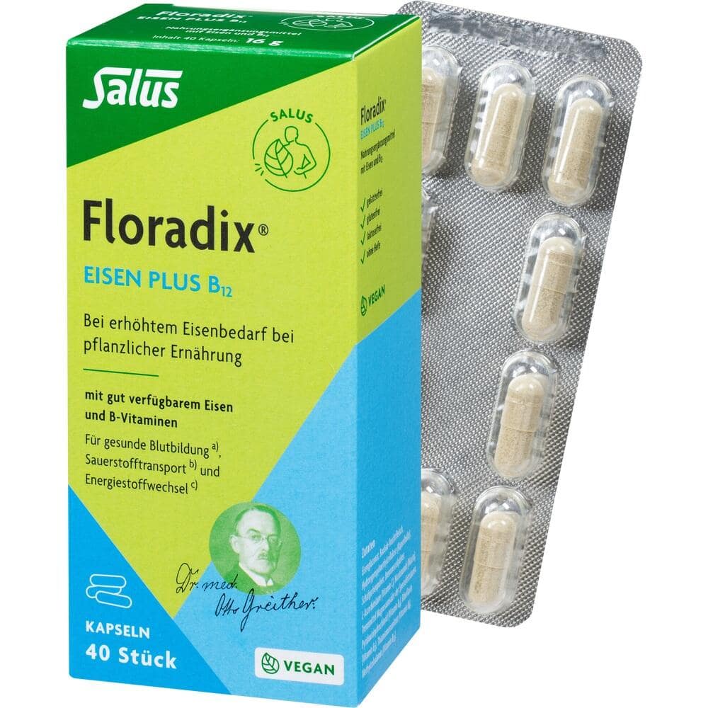 Floradix Eisen plus B12 vegan 40 St Kapseln