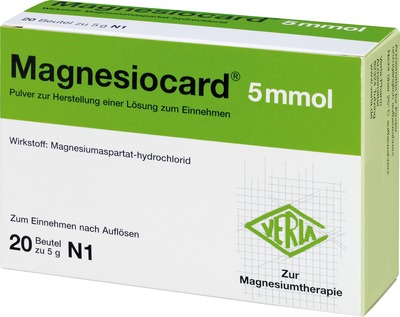 MAGNESIOCARD 5 mmol Plv.z.Her.e.Lsg.z.Einnehmen 20 St Pulver zur Herstellung einer Lösung zum Einnehmen