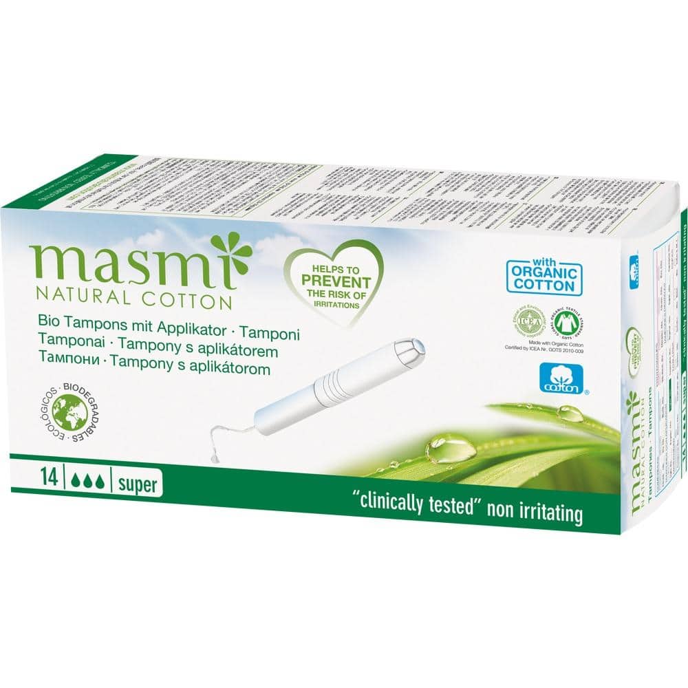 masmi Bio Tampons Super mit Applikator 100% Bio-Baumwolle 14 St Tampon