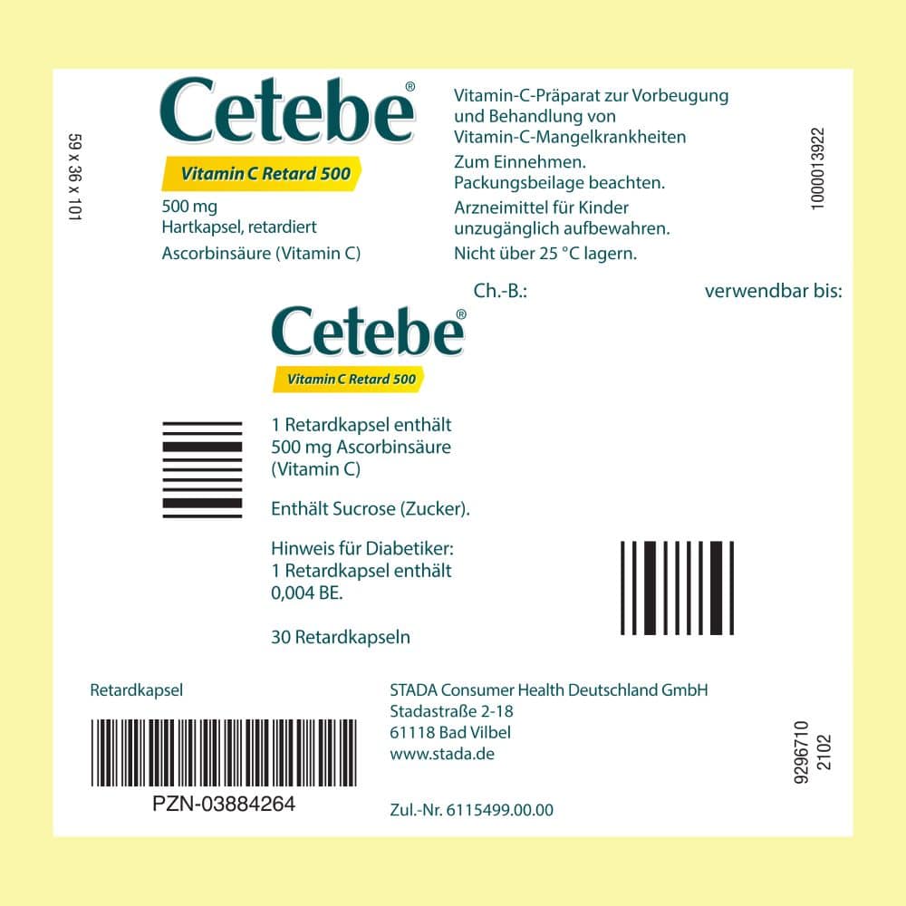 CETEBE Vitamin C 500 mg 30 St Hartkapseln