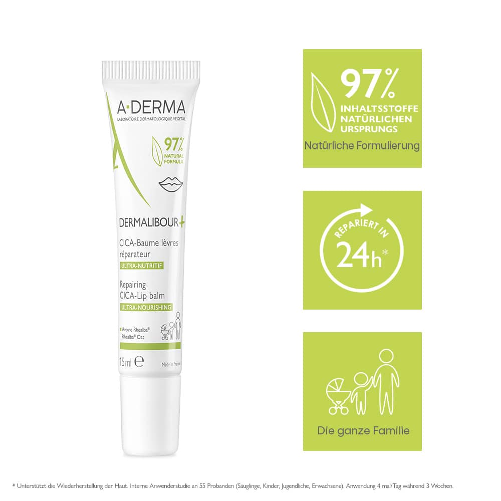 A-DERMA DERMALIBOUR+ CICA Lippenbalsam 15 ml Balsam