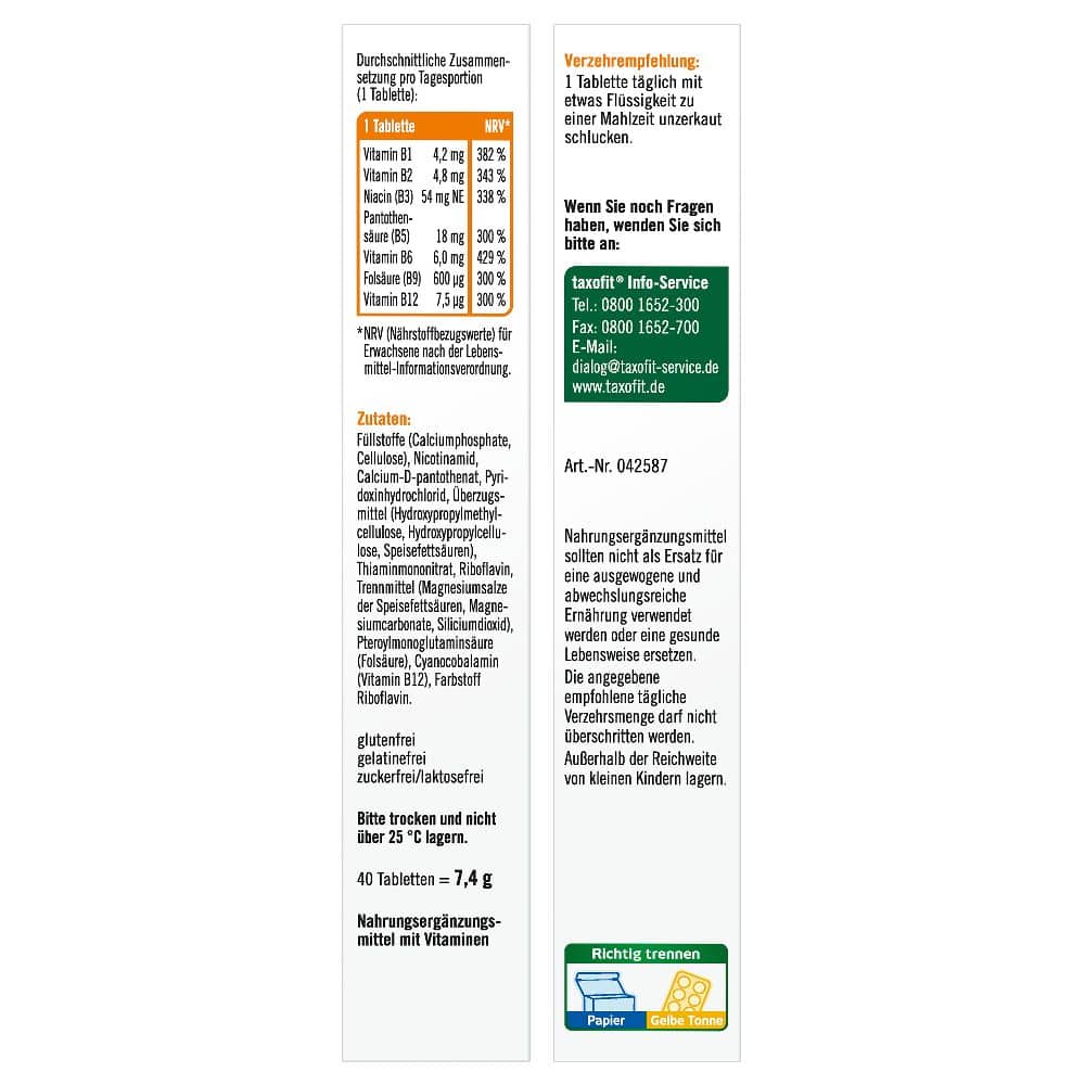taxofit B-Komplex FORTE 40 St Tabletten