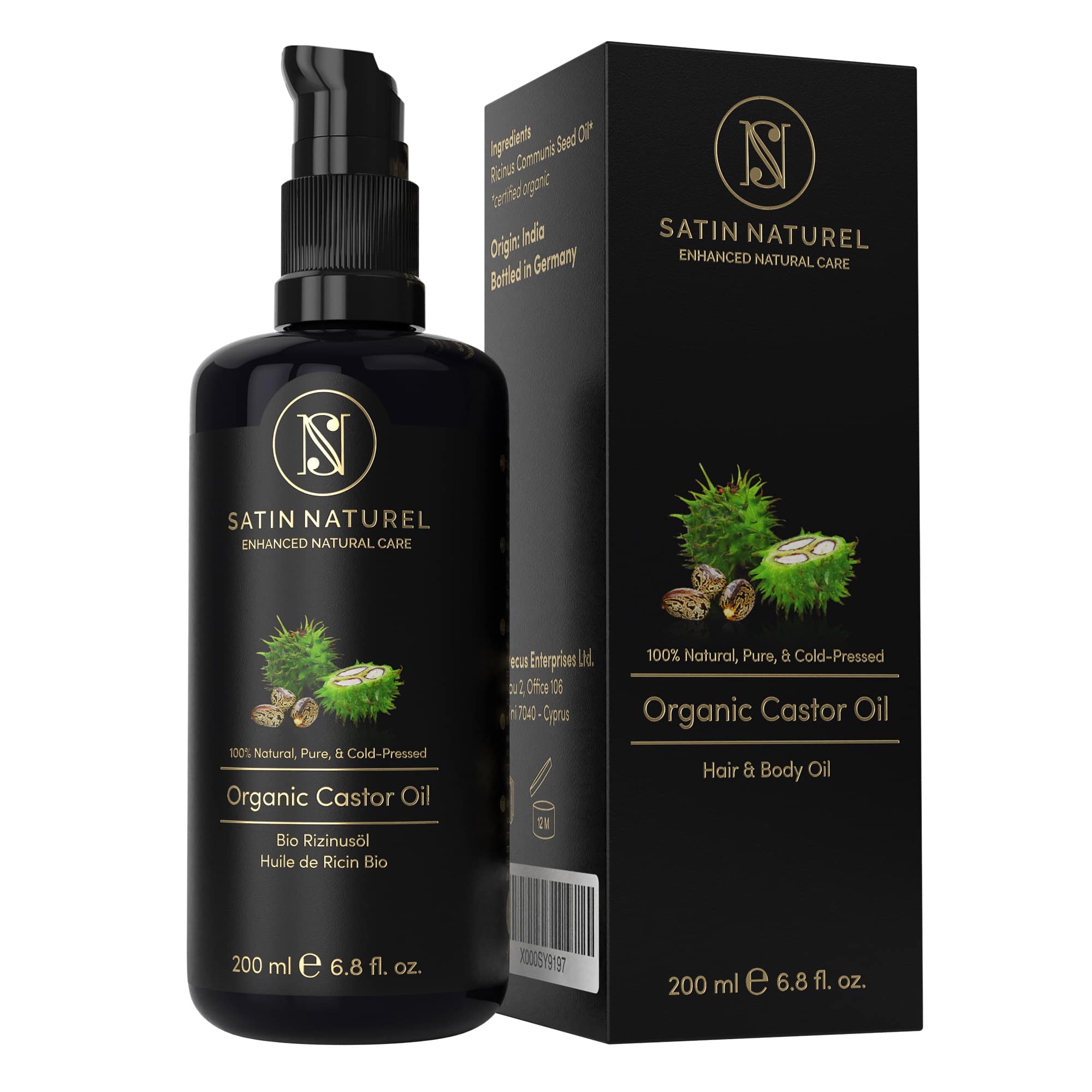 SATIN NATUREL Bio Rizinusöl 200 ml Öl