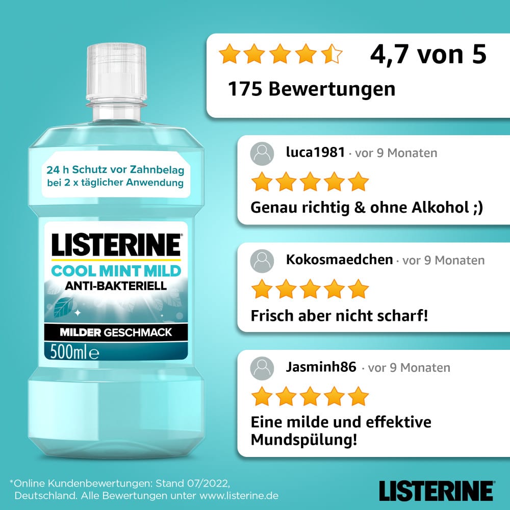 LISTERINE Cool Mint Mild  500 ml Lösung