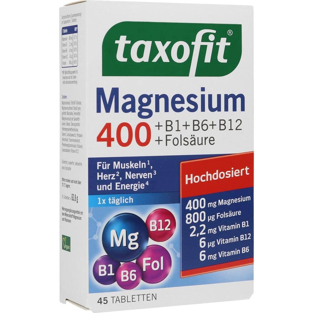 taxofit Magnesium 400 +B1+B6+B12+Folsäure 45 St Tabletten