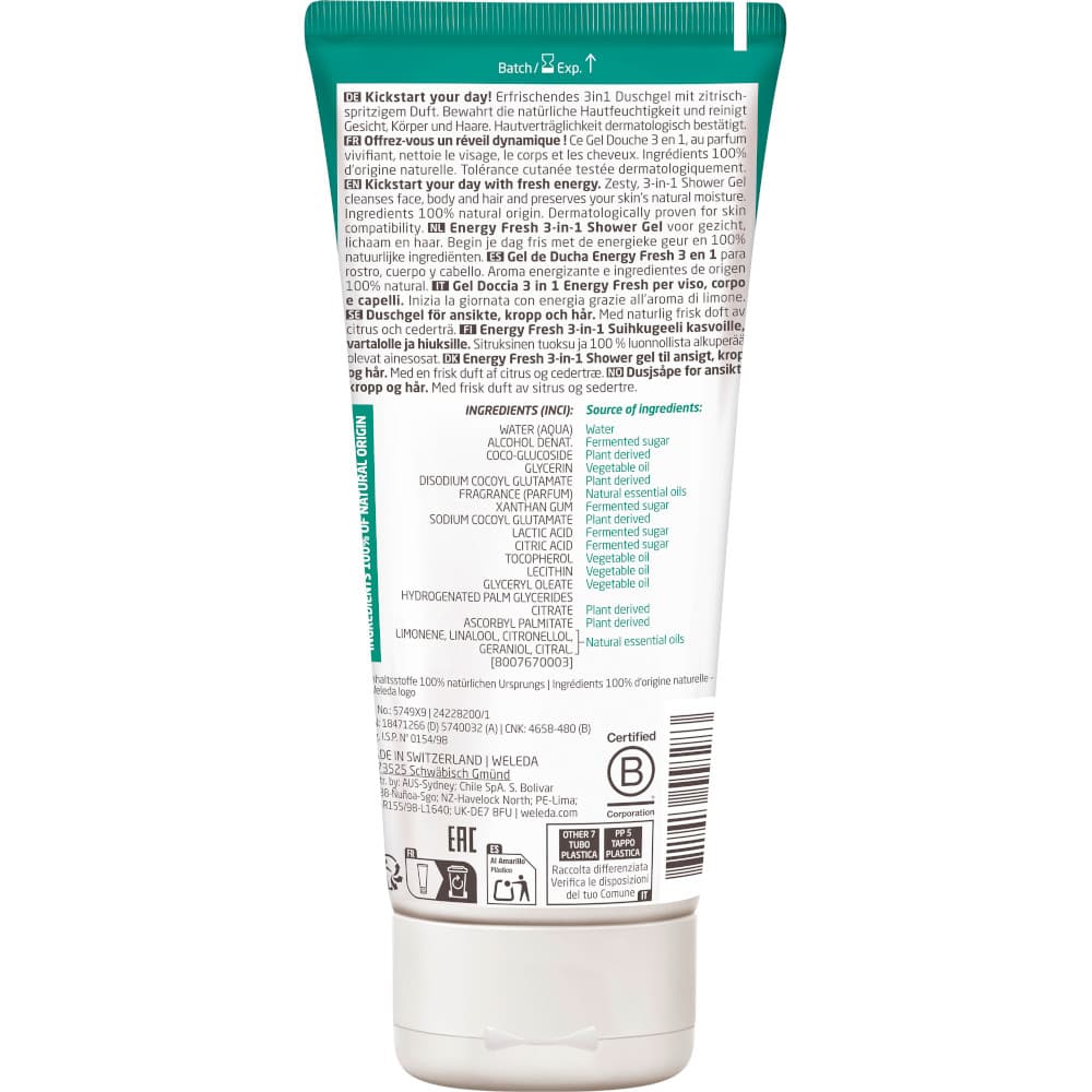 Weleda For Men Energy Fresh 3in1 Shower Gel 200 ml Duschgel