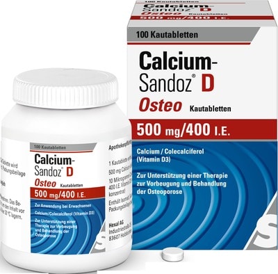 Calcium-Sandoz D Osteo 500 mg/400 I.E.  100 St Kautabletten