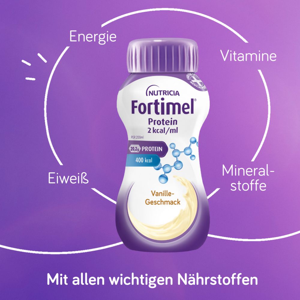Fortimel Protein 2 kcal Vanille 4X200 ml Flüssigkeit