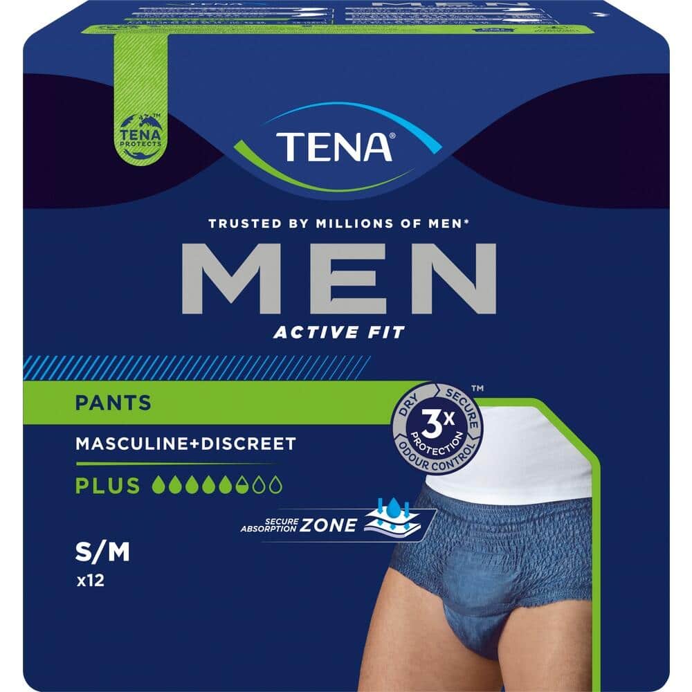 TENA MEN ACTIVE FIT PANTS PLUS S/M 4X12 St
