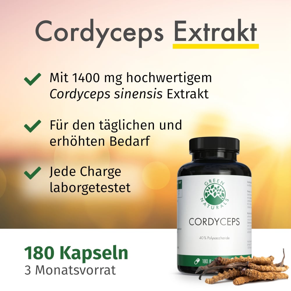 GREEN NATURALS Cordyceps sinensis 180 St Kapseln