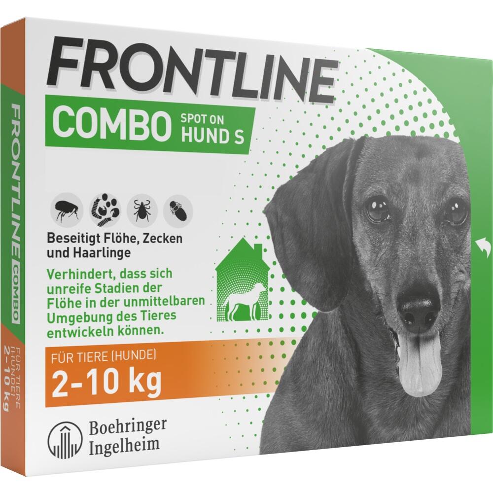FRONTLINE COMBO gegen Zecken, Flöhe (Flöhe, Eier, Larven, Puppen) für Hunde S (5-10 Kg) 3 St Lösung
