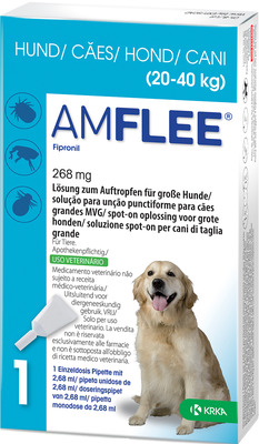 Amflee 268 mg Lösung zum Auftropfen für große Hunde 20-40kg 3 St Lösung