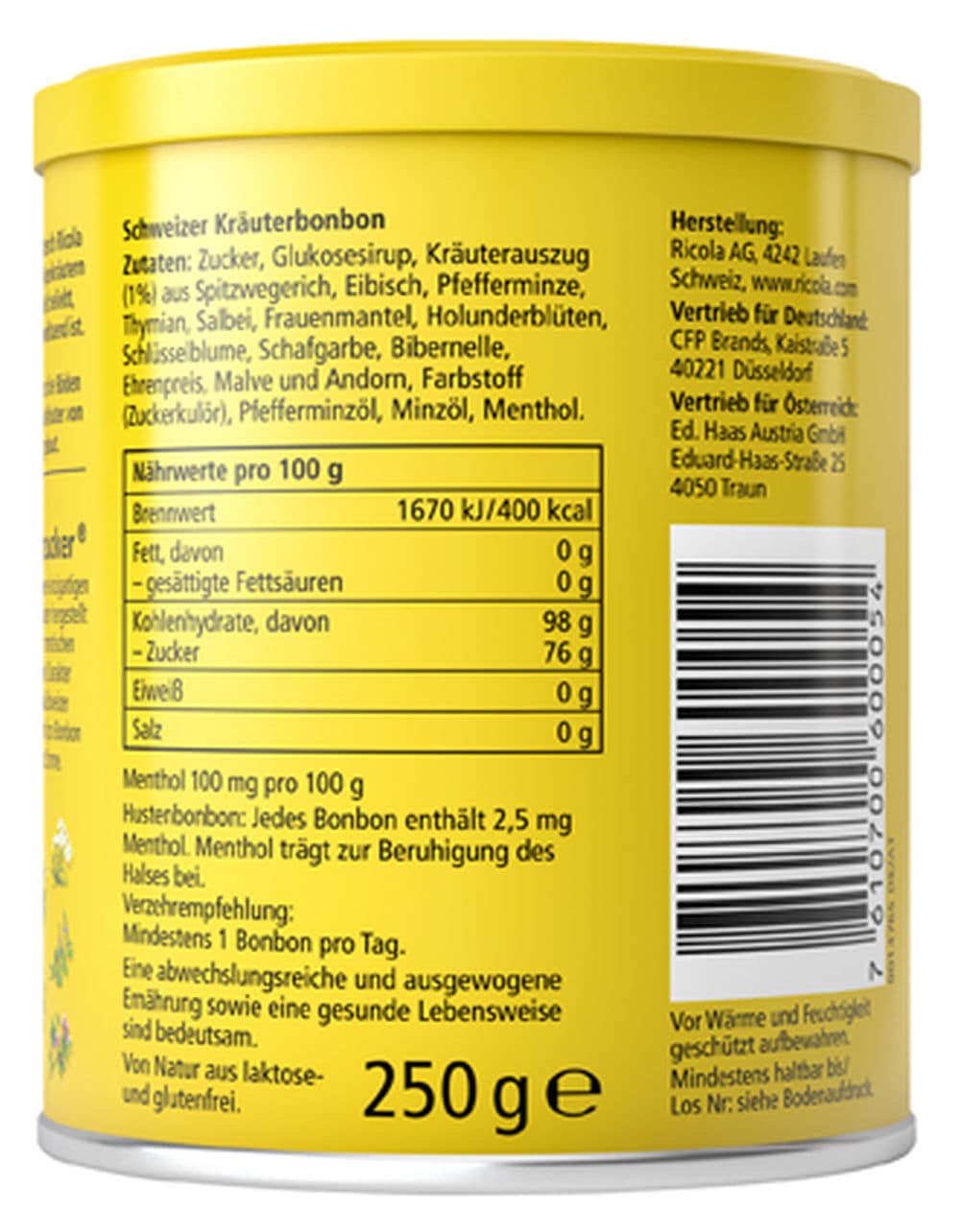 Ricola ORIGINAL KRÄUTERZUCKER 250 g Bonbons