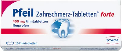 Pfeil Zahnschmerz-Tabletten forte 400mg 10 St Filmtabletten