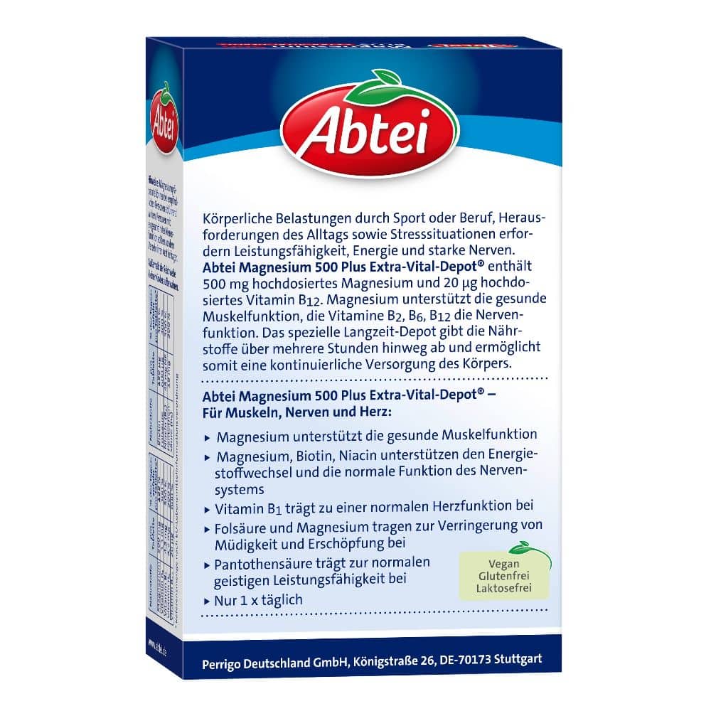 Abtei Magnesium 500 PLUS EXTRA-VITAL-DEPOT 42 St Tabletten