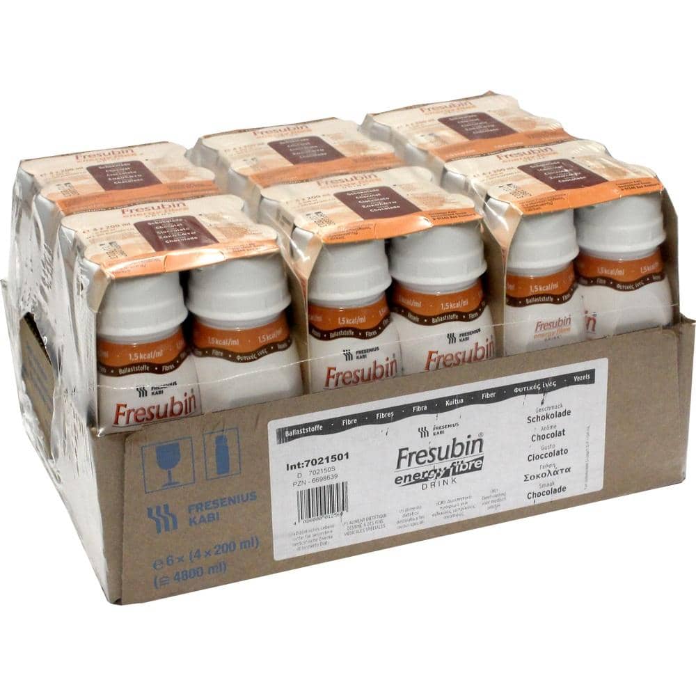 Fresubin Energy Fibre Trinknahrung Schokolade 6X4X200 ml Lösung