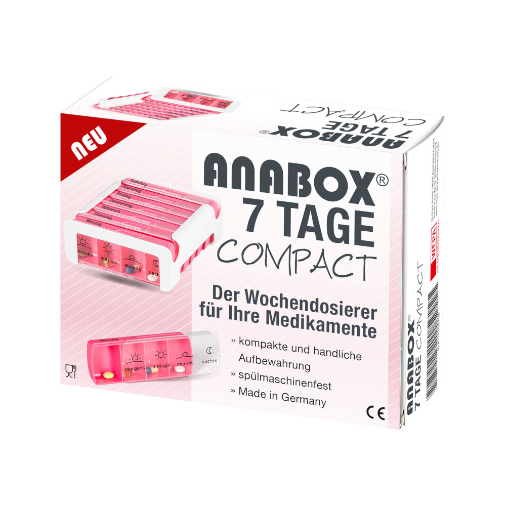 Anabox Compact 7 Tage Wochendosierer Pink/weiß 1 St