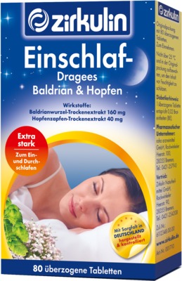 Zirkulin Einschlafdragees Baldrian Hopfen 80 St Überzogene Tabletten