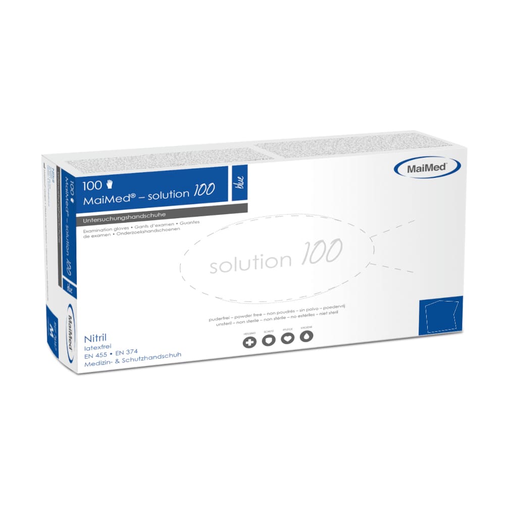 MAIMED solution 100 blau Nitril latexfrei Untersuchungshandschuhe L 100 St Handschuhe
