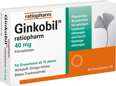 Ginkobil ratiopharm 40mg mit Ginkgo biloba 60 St Filmtabletten