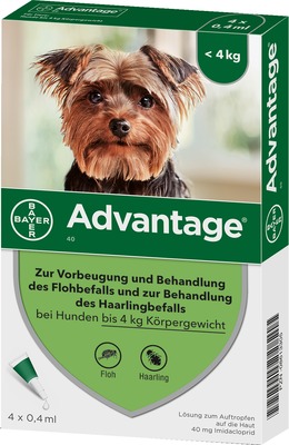 Advantage 40 Lösung für Hunde bis 4 kg 4 St Lösung