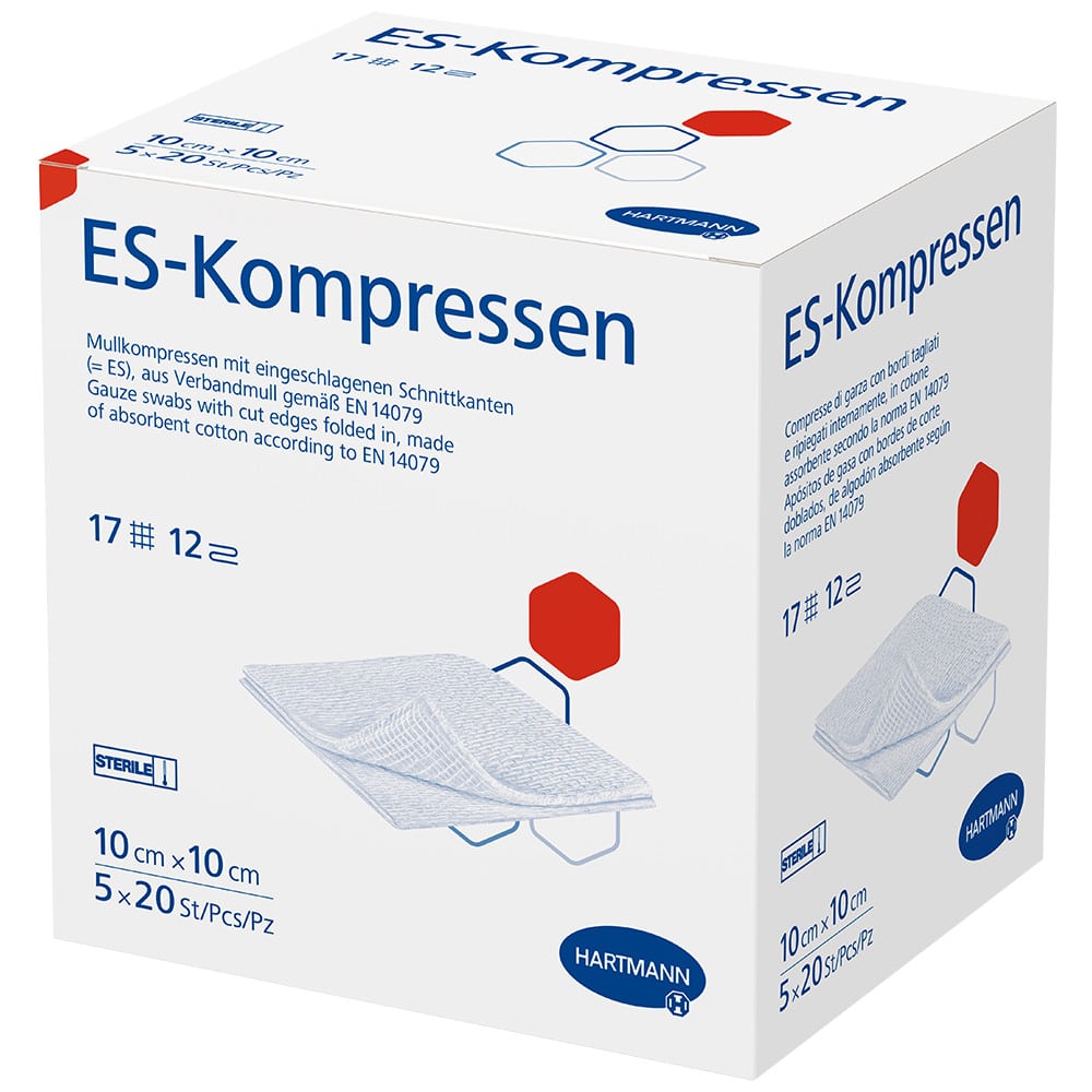 ES-KOMPRESSEN steril 10x10 cm Großpackung 5X20 St Kompressen 5X20 St