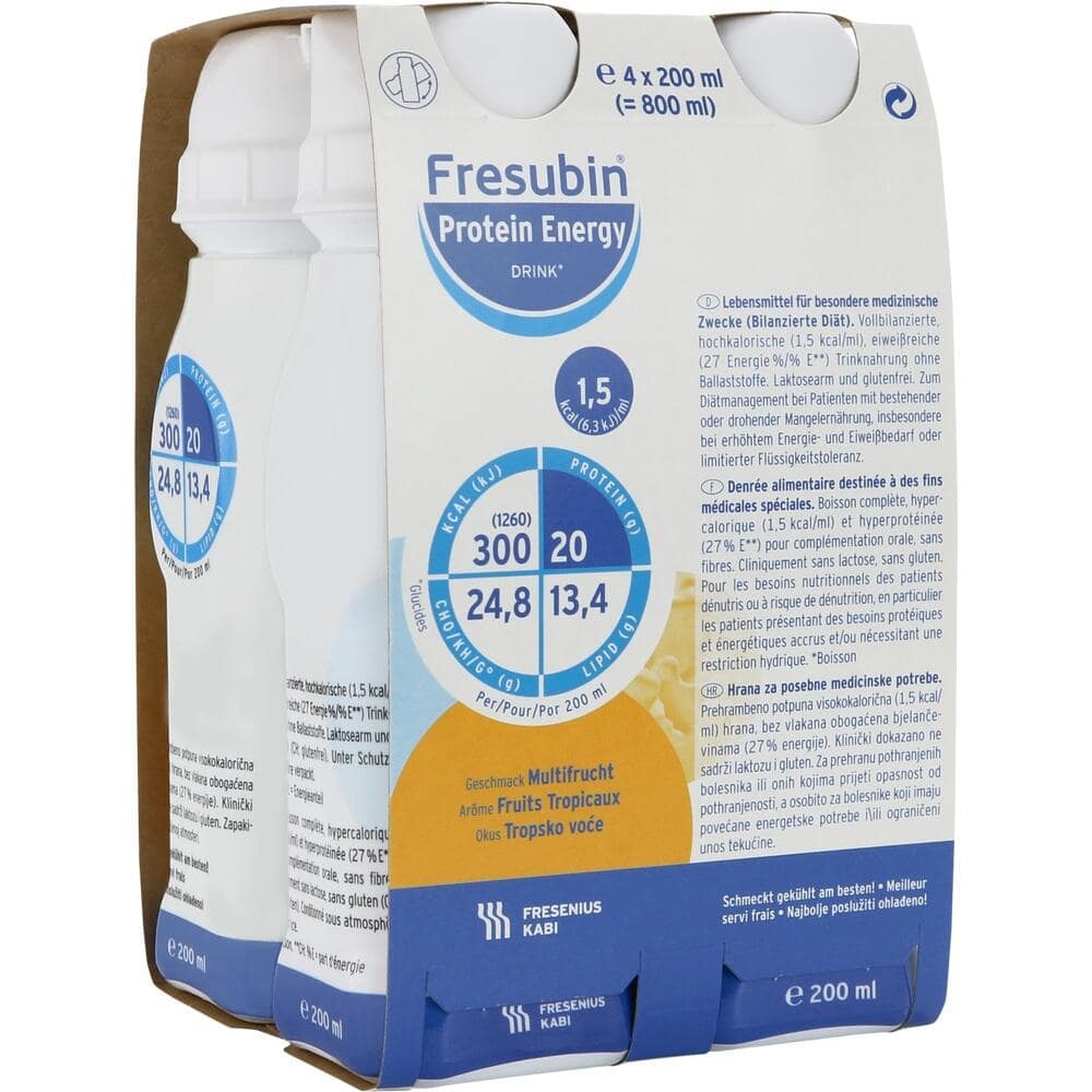 Fresubin Protein Energy DRINK Trinknahrung Multifrucht 4X200 ml Lösung