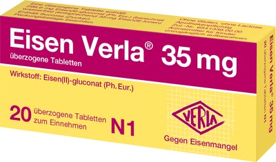 Eisen Verla 35mg 20 St Überzogene Tabletten
