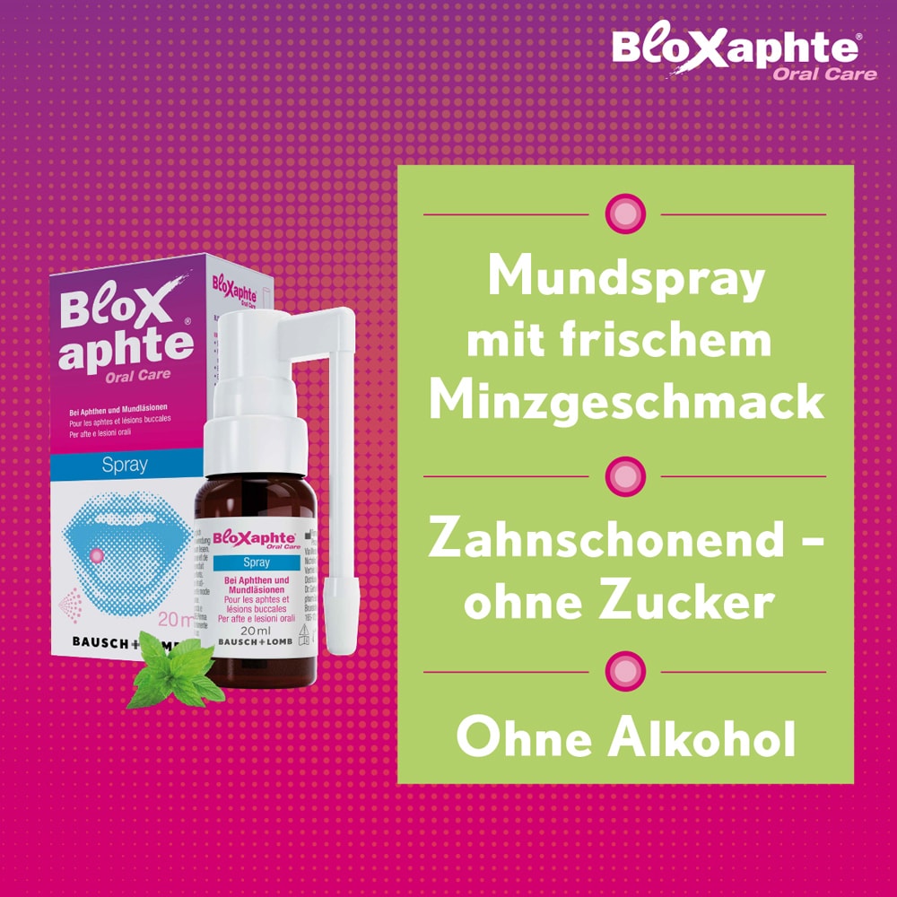 Bloxaphte Oral Care Mundspray bei Aphthen und Verletzungen im Mund 20 ml Spray