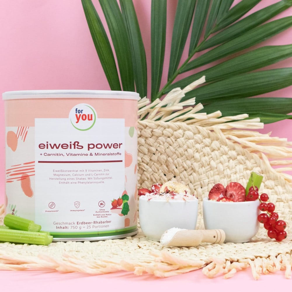for you eiweiß power Erdbeere 750 g Pulver