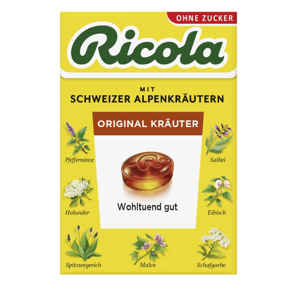 Ricola Kräuter Original Schweizer Kräuterbonbon zuckerfrei 50 g Bonbons