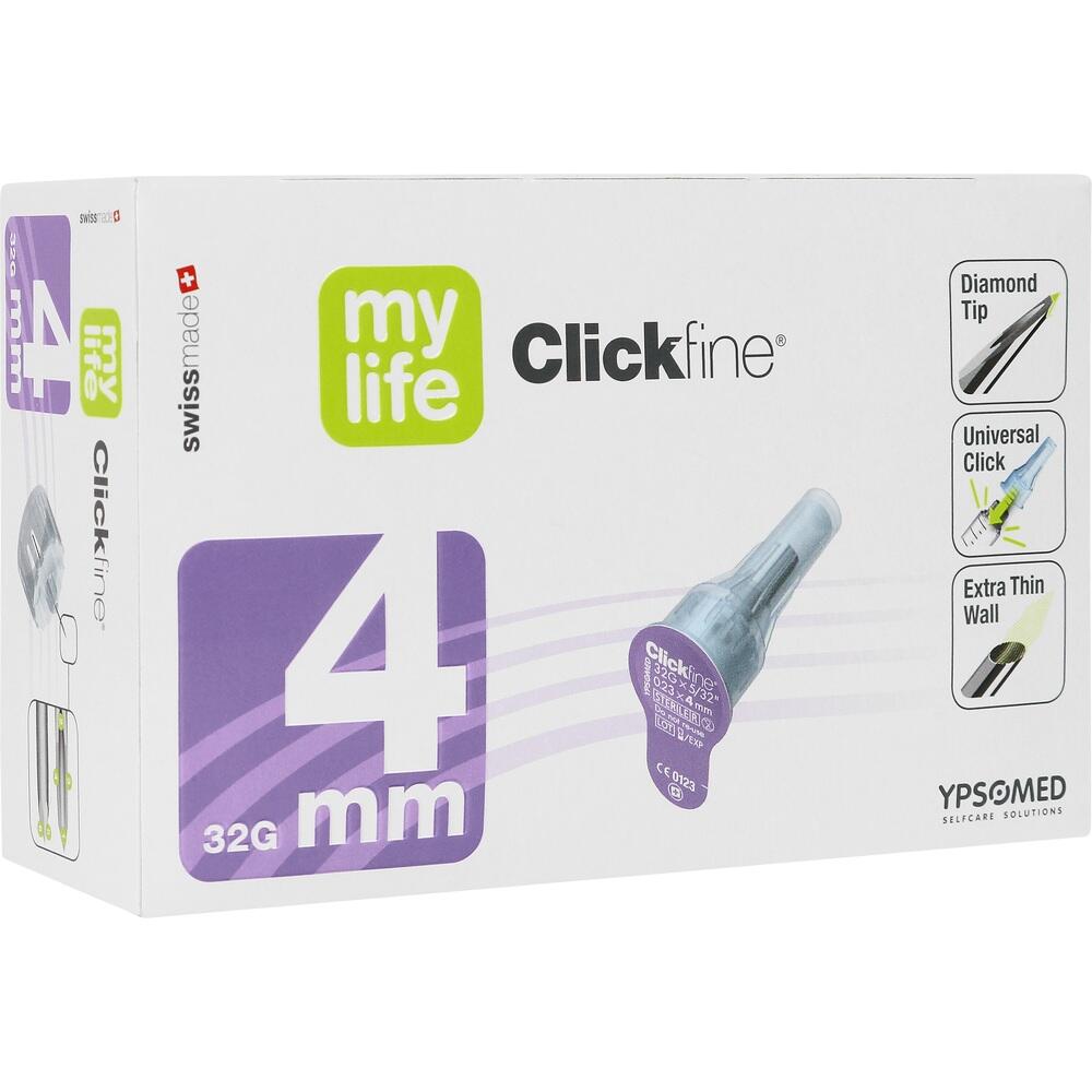 MYLIFE Clickfine Pen-Nadeln 4 mm 100 St Kanüle