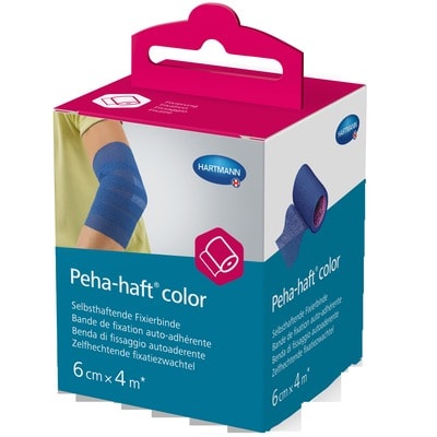 PEHA-HAFT Color Fixierbinde latexf.6 cmx4 m blau 1 St Binden